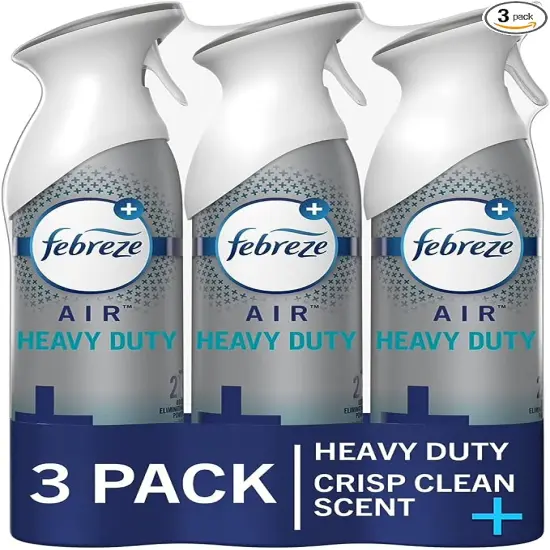Febreze&reg; - Air Freshener Spray/Deodorizer Odor Fighter Spray For Strong Odors, Heavy Duty Crisp Clean Scent, 8.8 Oz (Pack of 3), Bathroom Air Refresher {1}