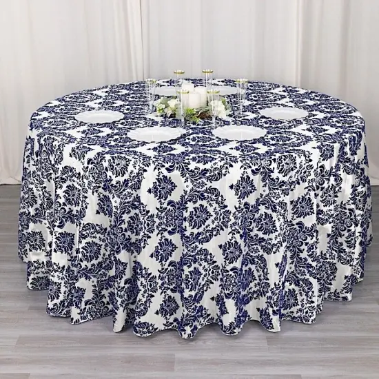 120 inches Damask Taffeta Round TABLECLOTH Velvet {2}
