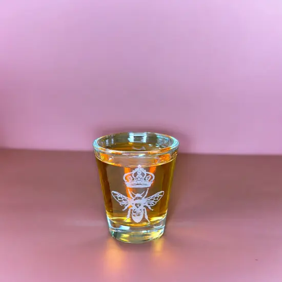 2oz Queen Bee Shotglass LASER {6}