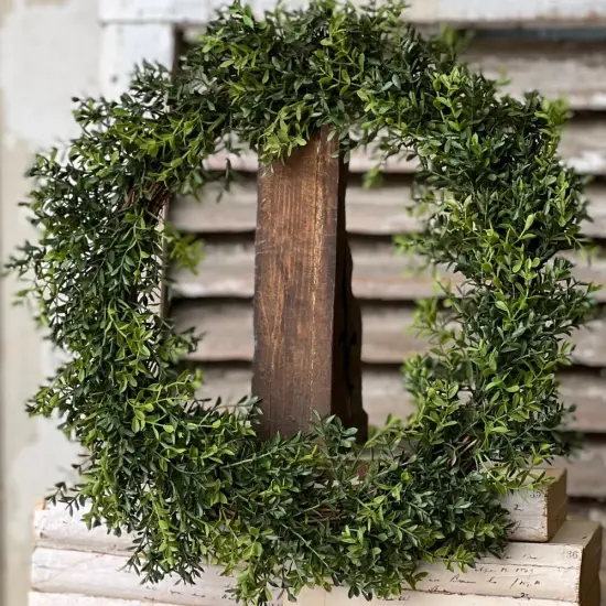 Faux Boxwood Wreath - Christmas Holiday Door Decoration - Holiday Tree {1}