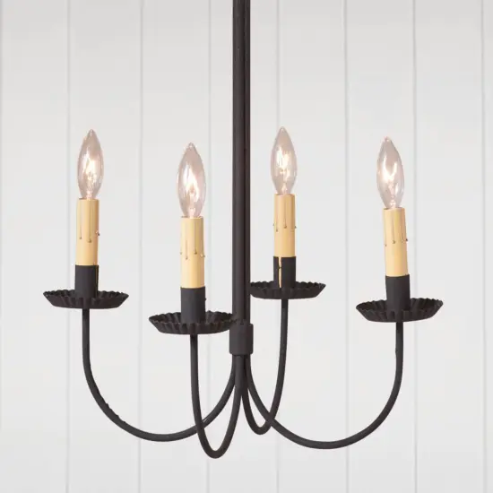 Irvin's Country Tinware 4-Arm Grandview Chandelier with Ecru Sleeves {4}