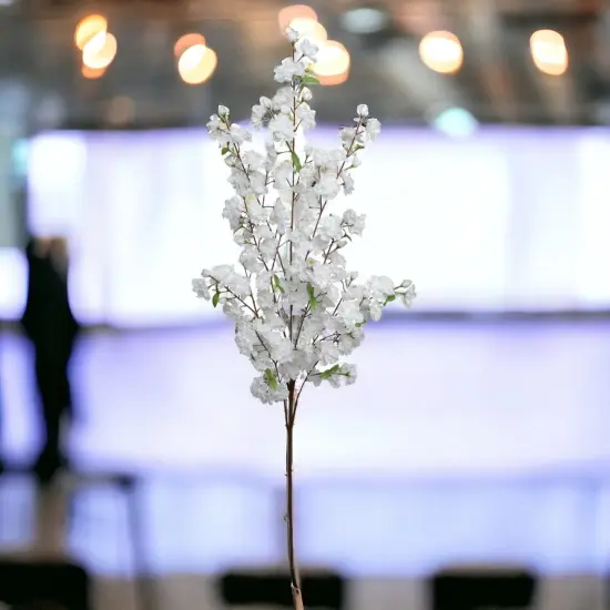 12-Pack: Massive White Cherry Blossom Stem with Silk Flowers by Floral Home&reg; {3}