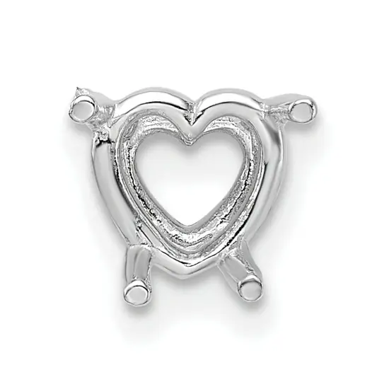 14K White Gold 4 Prong Heart Setting 9mm {2}