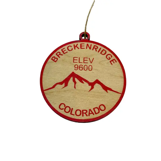 Ornament CUSTOM - Breckinridge Colorado Elevation 9600 RED {1}