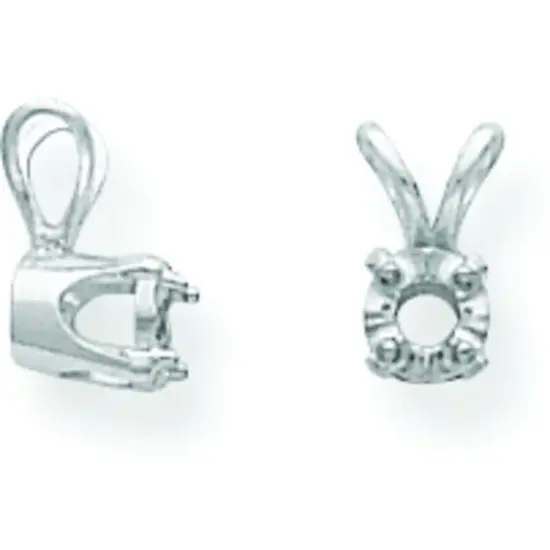 14K WG .02ct 4 Prong Round Illusion Pendant Setting {1}
