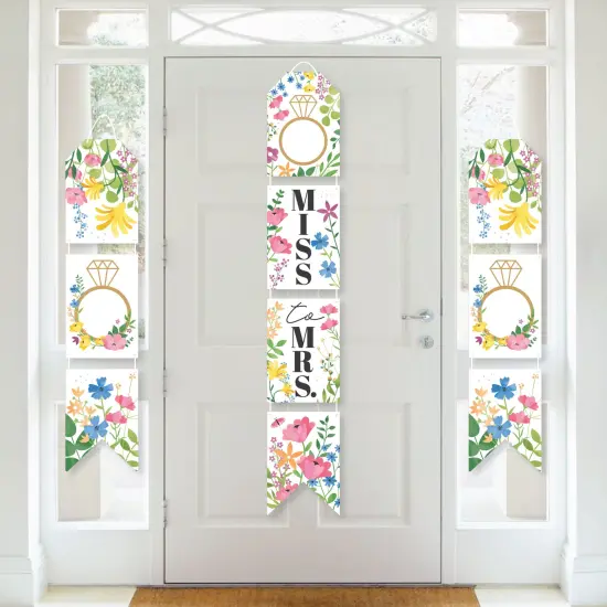Big Dot of Happiness Wildflowers Bride - Hanging Vertical Paper Boho Floral Bridal Shower and Wedding Party Wall Decoration Kit - Indoor Door D&eacute;cor {1}