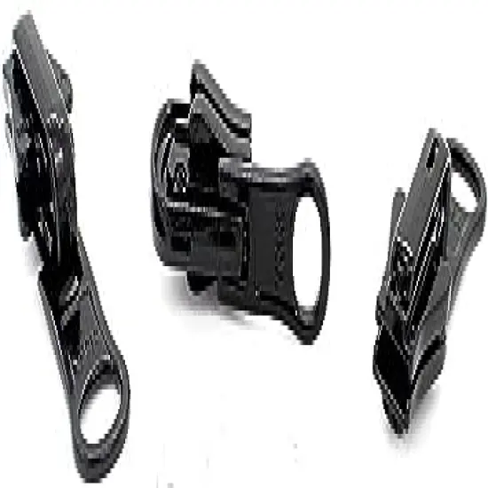 Zipper Repair Kit - #5 YKK Vislon Reversible Fancy Sliders - Choose Your Color - (3 Sliders Per Pack & 6 Top Stops) Made in The United States (Black) {1}