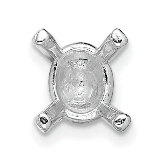 14K White Gold 4 Prong Oval Tapered Setting 7mm {2}