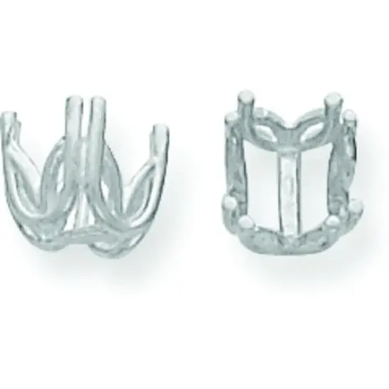 14K White Gold 4 Prong Round Fancy Basket Setting 8mm {1}