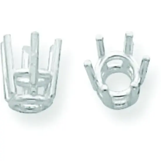 14K White Gold 6 Prong Round Wire Basket Setting 3.7mm {1}