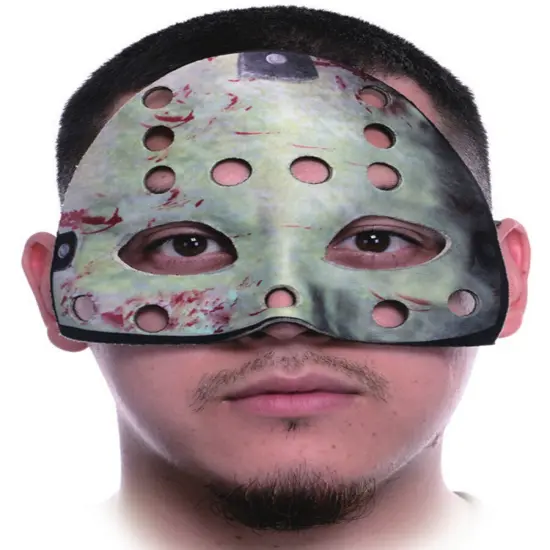 Creepy Fabric Form Fitting Bloody Goalie Face Mask Costume Accessory {1}