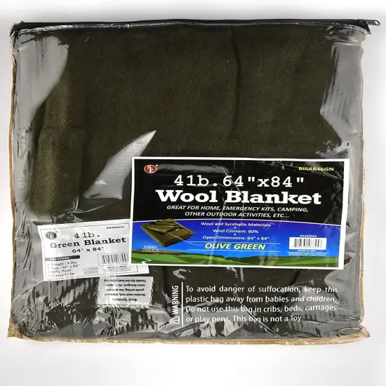 SE BI64846GN 64 X 84 Warm 4-lb. Blanket With 80 Wool Green {3}