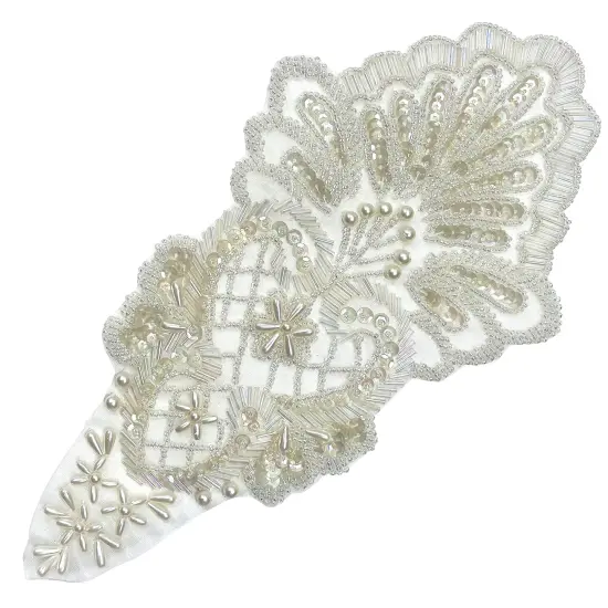 Vintage Bridal Flower Teardrop Lace Applique/Patch {1}