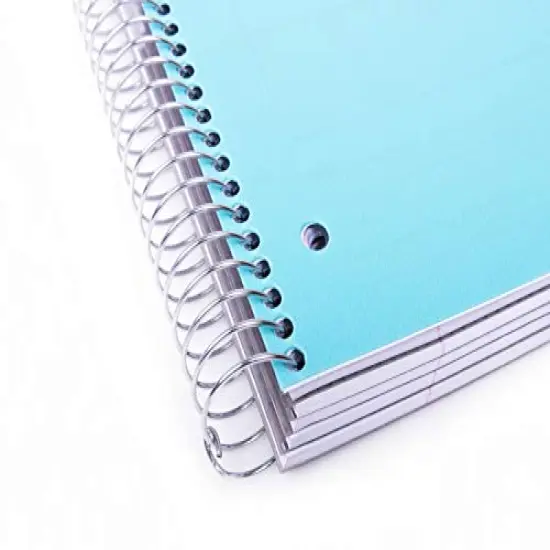 Durable Spiral Notebooks 5-Subject Teal College Ruled 1 Pack 200 Sheets Poly Pockets Moisture-Resistant Cover for School, Office, Business, and Professional Use {1}