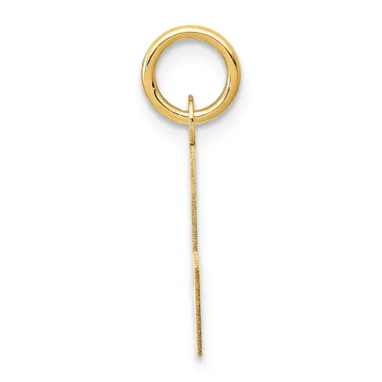 14K Yellow Gold Small Block Intial Letter L Charm Jewerly 18mm x 10mm {3}