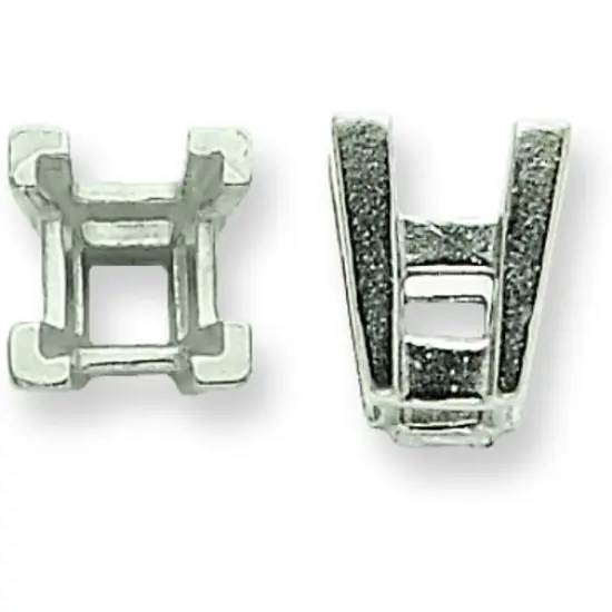 14K White Gold 4 Prong Princess Airline Setting 8.5mm {1}