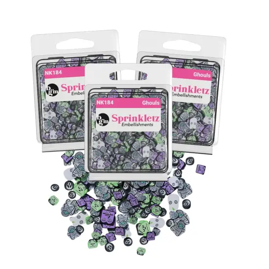 Buttons Galore Sprinkletz DIY Craft Embellishment Polymer Clay Pieces 36 Grams - 3 Packs of Ghouls {1}