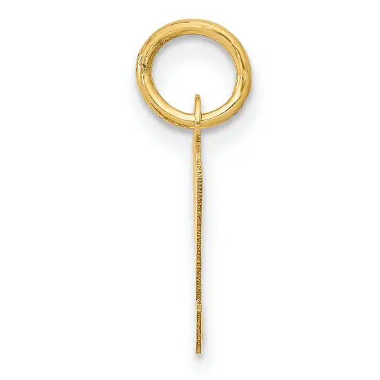 14K Yellow Gold Small Script Initial Letter M Charm Jewerly 17mm x 8mm {3}