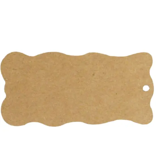 Wrapables 50 Gift Tags/Kraft Hang Tags with Free Cut Strings for Gifts, Crafts & Price Tags Wavy Tag {1}