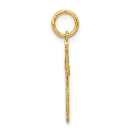 14K Gold Laser Designed Cross Charm Pendant Jewelry 23 x 10 mm {4}