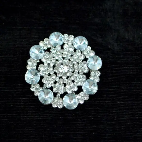 Rhinestone Gem Floral Burst Brooch {1}