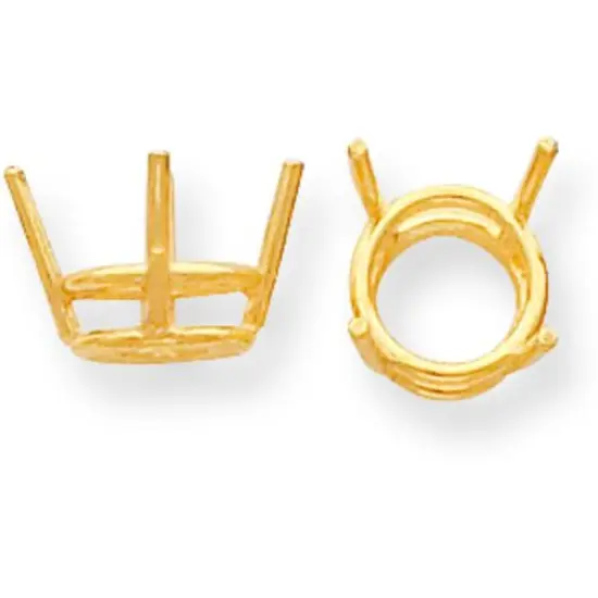 14K Gold 4 Prong Round Basket Setting 14mm {1}