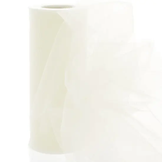 6" Premium Tulle Ivory 100 Yard {1}