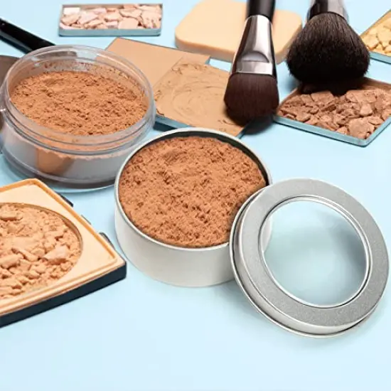 30 Pack 2 Ounce Metal Tin Cans - Round Empty Containers with Clear Top for Candles, Arts & Crafts, Storage in Kitchen & Office Use {2}