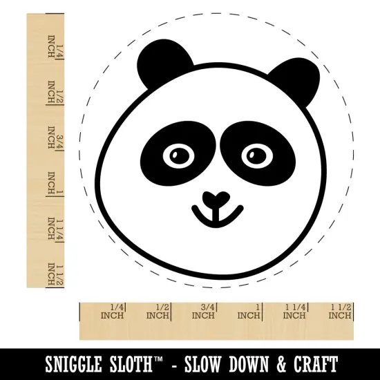 Happy Panda Face Self-Inking Rubber Stamp for Stamping Crafting Planners Red {1}
