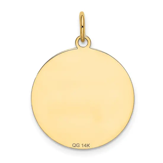14K Yellow Gold Labrador Retriever Disc Charm Pendant Jewerly 26mm x 20mm {3}