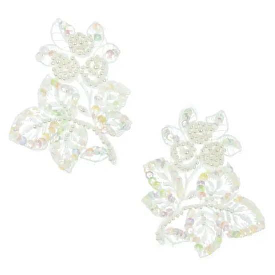 Vintage Bridal Flower Bud Lace Applique (Pack of 2) {1}