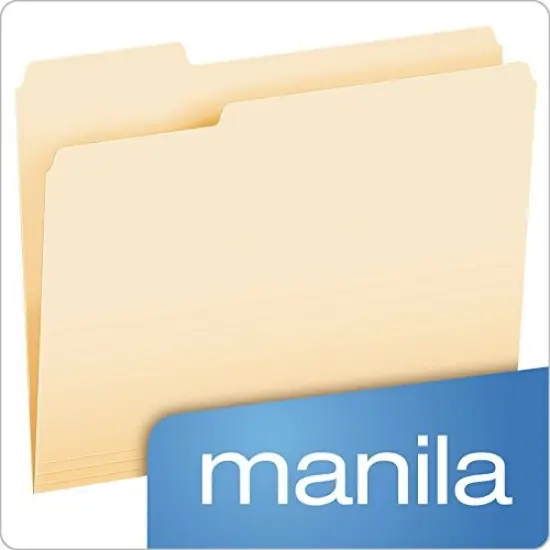 Pendaflex File Folders, Letter Size, 8-1/2" x 11", Classic Manila, 1/3-Cut Tabs in Left, Right, Center Positions, 100 Per Box (65213) {4}