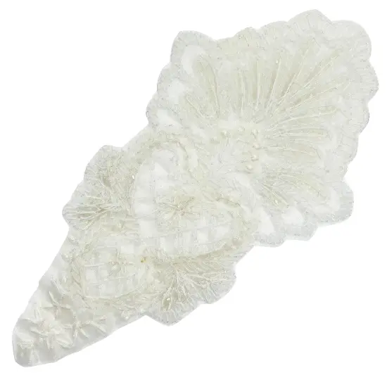 Vintage Bridal Flower Teardrop Lace Applique/Patch {2}
