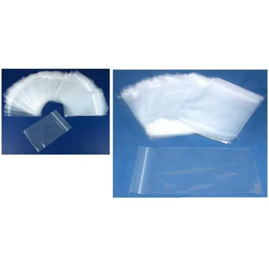 Resealable Reclosable Zipline Clear Plastic Bags 3" x 4" & 6" x 9" Kit 200 Pcs {1}