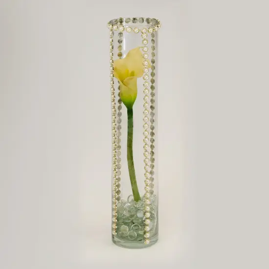 5 yards of Sage Flat-Back Gold Pearl Trim 3/4" | 5 yard cut {6}