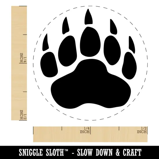Grizzly Bear Claw Paw Self-Inking Rubber Stamp for Stamping Crafting Planners Purple {1}