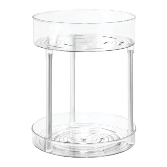 mDesign Bathroom Vanity 2-Level Makeup Storage Turntable {4}