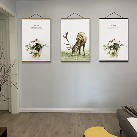 2 Pack Poster Frame,16x16 16x20 16x22 16x24 Magnetic Light Wood Wooden Frames Hanger for Photo Picture Art Canvas Print Artwork Wall Hanging Teak Wood 16'' {2}