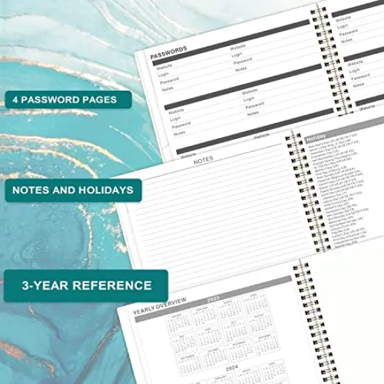 2023-2025 Monthly Planner/Calendar - Jul 2023 - Jun 2025, 2 Year Monthly Planner with Tabs & Contacts Pages, 9" x 11", Twin-Wire Binding {4}
