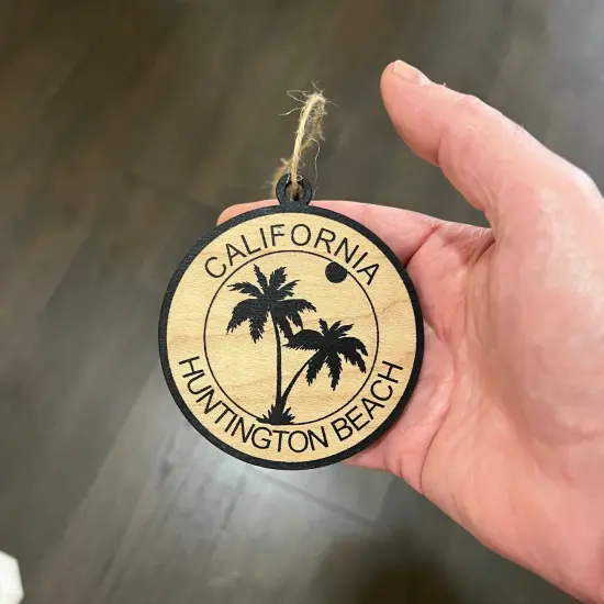 Ornament CUSTOM - Huntington Beach California BLACK {6}