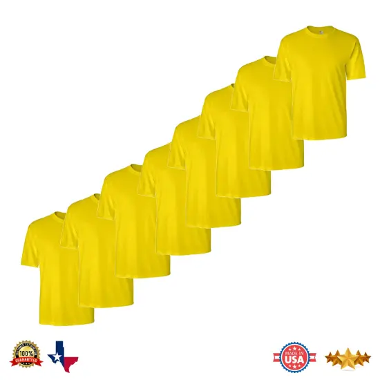 RADYAN&reg; Short Sleeve Safety Work Shirt for Men High Visibility Cotton Blend Crewneck Construction Tee {1}