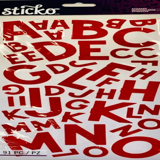 Sticko Red Block Large Alphabet Felt Stickers {1}