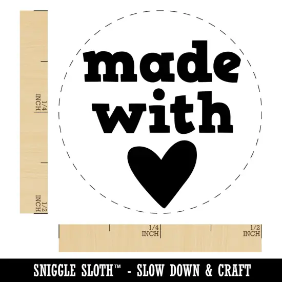 Made with Love Heart Self-Inking Rubber Stamp for Stamping Crafting Planners Lime Green {1}
