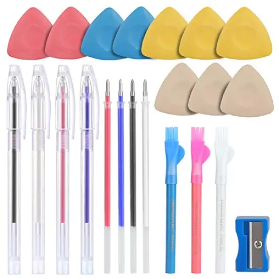 10PCS Tailors Chalk,Sewing Fabric Chalk and Fabric Markers for Quilting, Tailor&rsquo;s Chalk,4PCS Heat Erasable Fabric Marking Pens with 4 Refills,3 PCS Sewing Fabric Pencils {1}