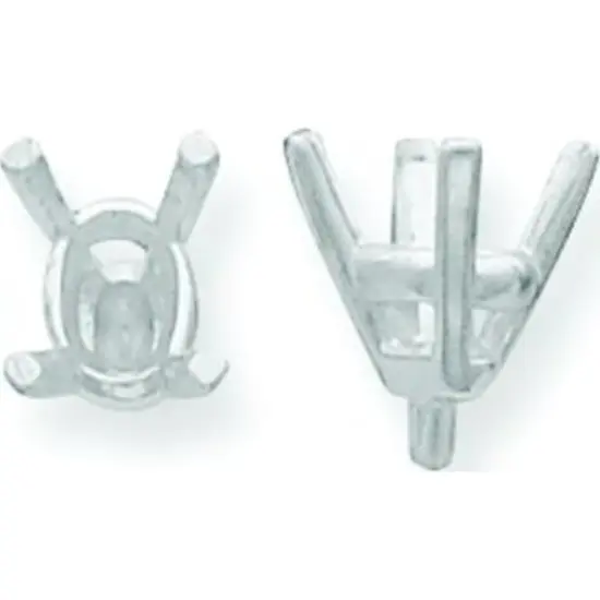 14K White Gold 4 Prong Oval Peg Tapered Head 3.5x6.5mm {1}