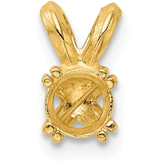 14K Gold 0.75ct 4 Prong Round Pendant Setting {1}