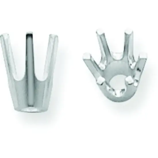 14K White Gold 6 Prong Round High Base Setting 5.8mm {1}