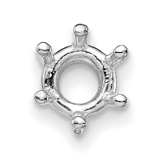 14K White Gold 6 Prong Round Wire Basket Setting 3mm {2}