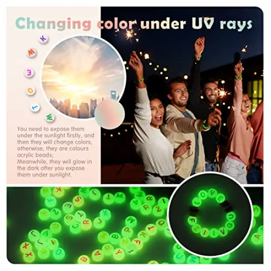 6100 Pieces Clay Beads Bracelet Making Kit 24 Colors Flat Clay Beads Set Friendship Bracelet kit Include Polymer Clay Heishi Bead UV Letter Beads for Jewelry Earrings Making {3}