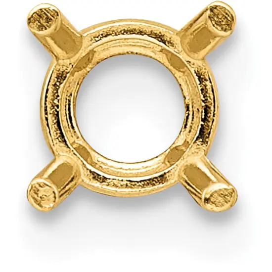 14K Gold 4 Prong Round Medium Weight Basket Setting 7mm {1}